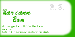 mariann bom business card